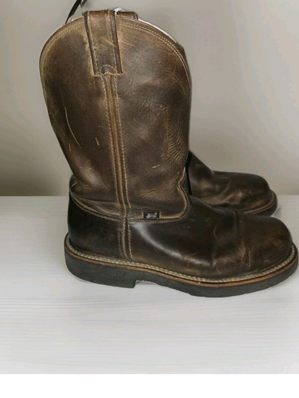 Justin Blueprint Steel Toe Leather Work Boots Style #4441 Mens Size 10.5 D